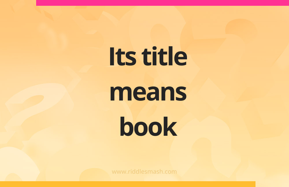 Its title means book.