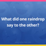 What did one raindrop say to the other?