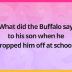 What did the Buffalo say to his son when he dropped him off at school?