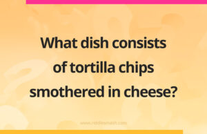What dish consists of tortilla chips smothered in cheese?