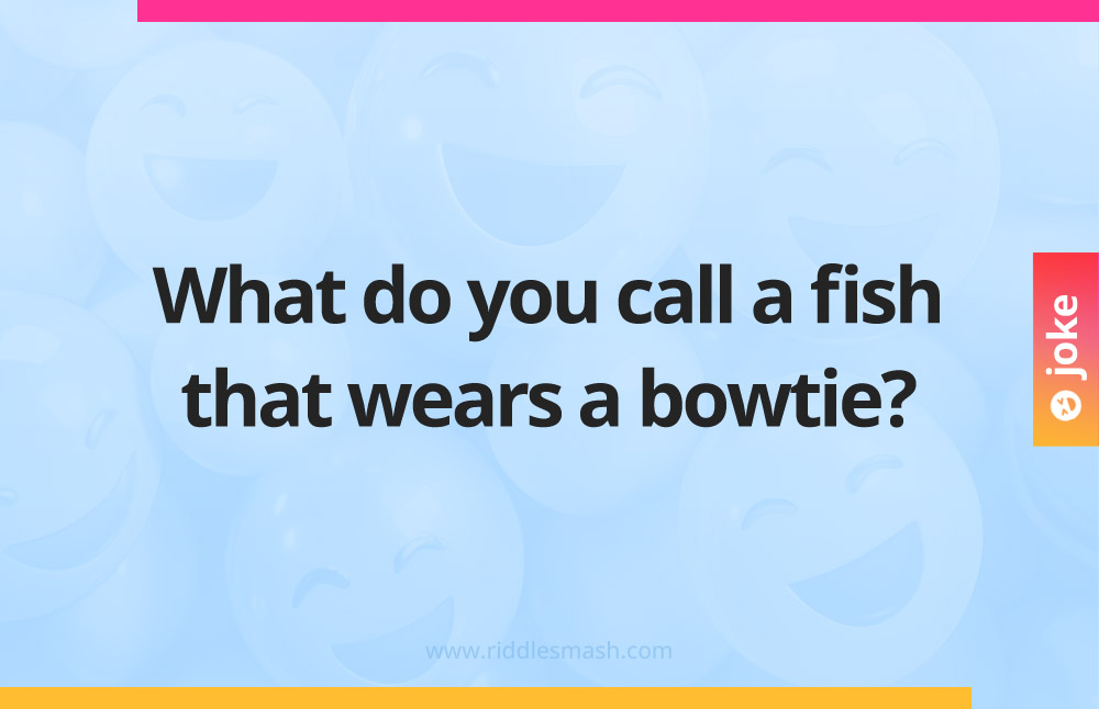 What do you call a fish that wears a bowtie?