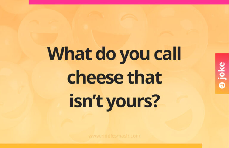 What do you call cheese that isn’t yours? - Riddlesmash
