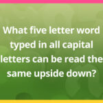 What five letter word typed in all capital letters can be read the same upside down?