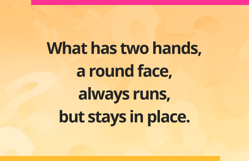 What has two hands, a round face, always runs, but stays in place.