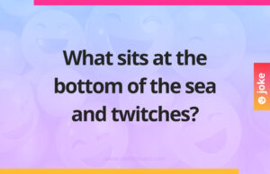 What sits at the bottom of the sea and twitches?