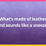 What's made of leather and sounds like a sneeze?