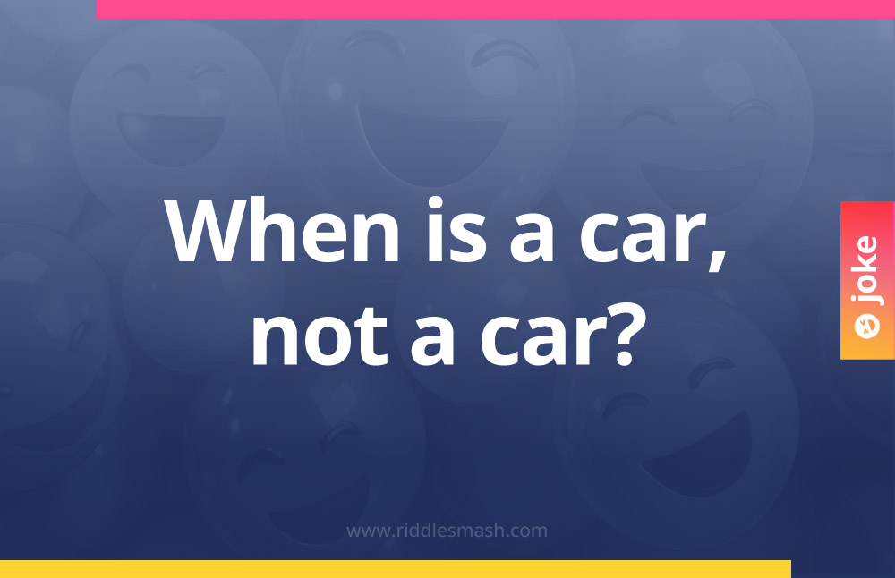 When is a car, not a car?