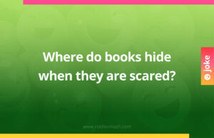Where do books hide when they are scared?