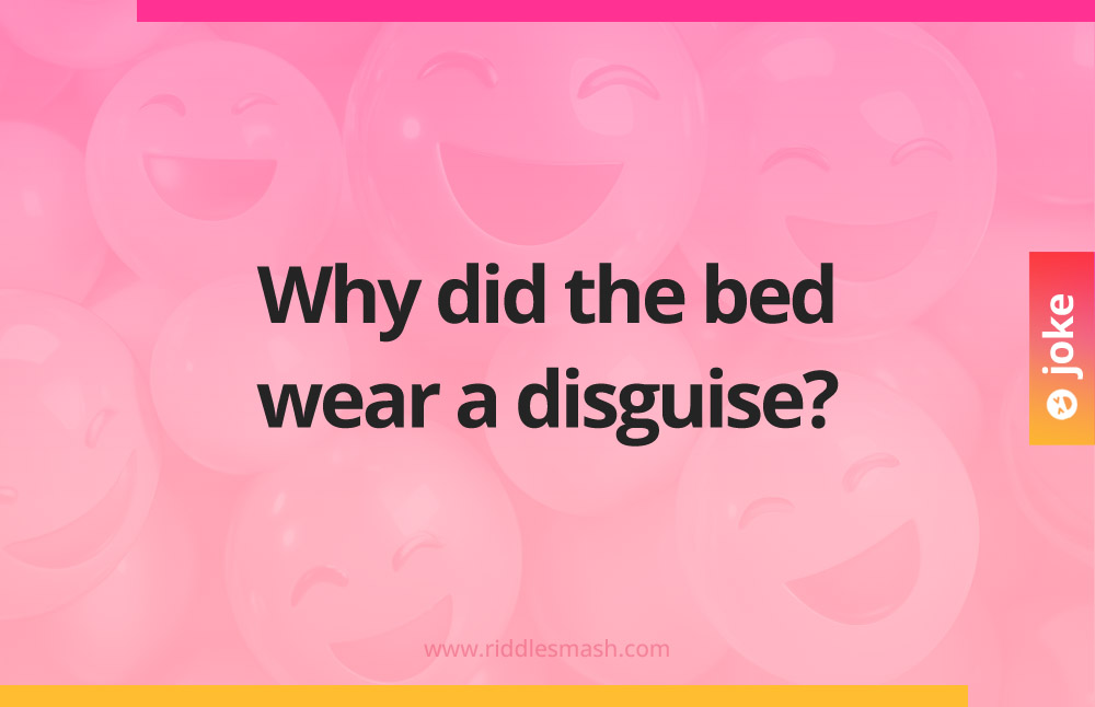 Why did the bed wear a disguise?