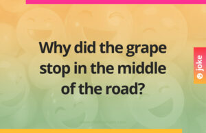 Why did the grape stop in the middle of the road?