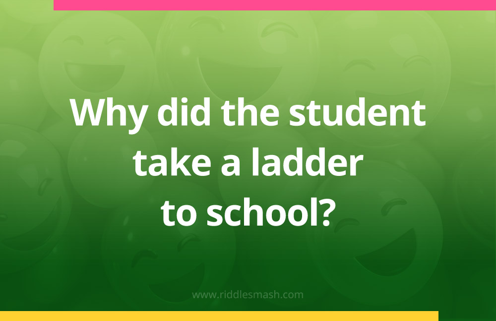 Why did the student take a ladder to school?
