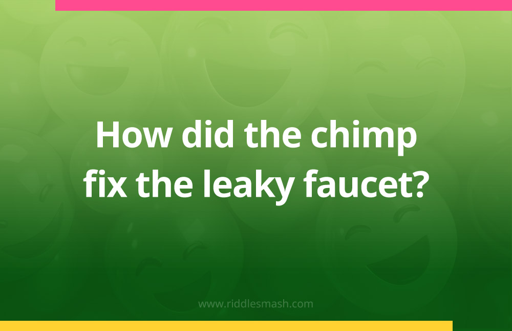 How did the chimp fix the leaky faucet?