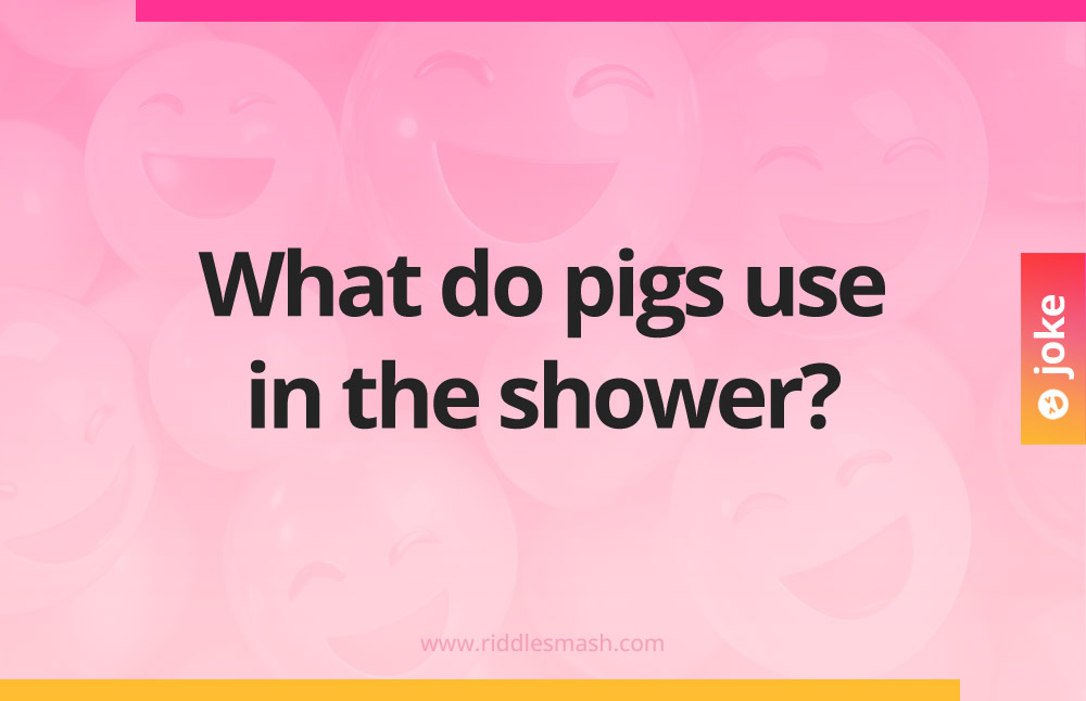 What do pigs use in the shower?
