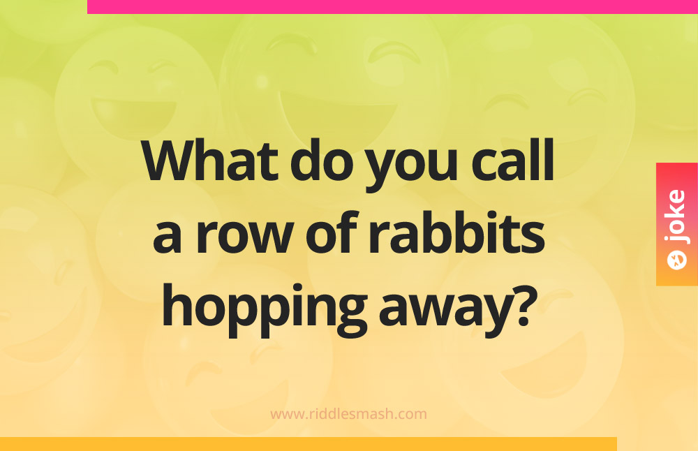 What do you call a row of rabbits hopping away?