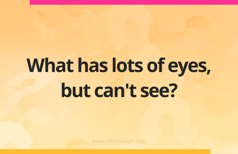 What has lots of eyes, but can't see?