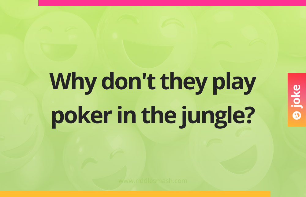 Why don't they play poker in the jungle?