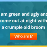 I am green and ugly and come out at night with a crumple old broom.
