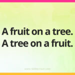 A fruit on a tree. A tree on a fruit.