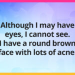 Although I may have eyes, I cannot see. I have a round brown face with lots of acne.
