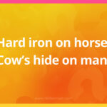 Hard iron on horse. Cow's hide on man.