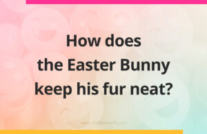 How does the Easter Bunny keep his fur neat?