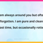 I am always around you but often forgotten. I am pure and clean most time, but occasionally rotten. What am I?