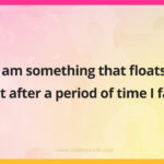I am something that floats. But after a period of time I fall.