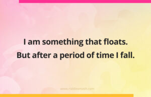 I am something that floats. But after a period of time I fall.