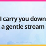 I carry you down a gentle stream.