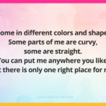 I come in different colors and shapes. Some parts of me are curvy, some are straight. You can put me anywhere you like, but there is only one right place for me.