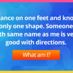 I dance on one feet and know only one shape. Someone with same name as me is very good with directions.