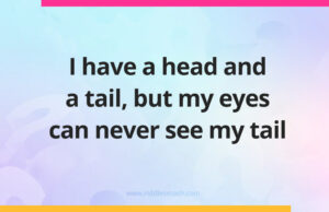 I have a head and a tail, but my eyes can never see my tail.