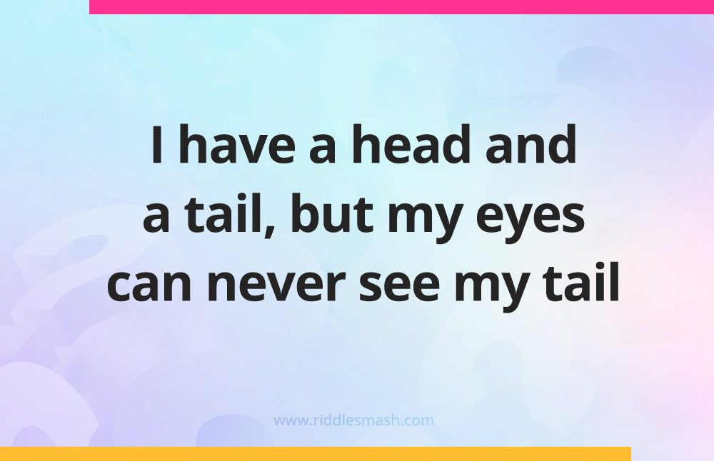 I have a head and a tail, but my eyes can never see my tail.