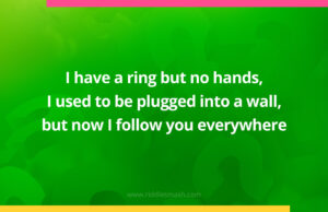 I have a ring but no hands, I used to be plugged into a wall, but now I follow you everywhere.