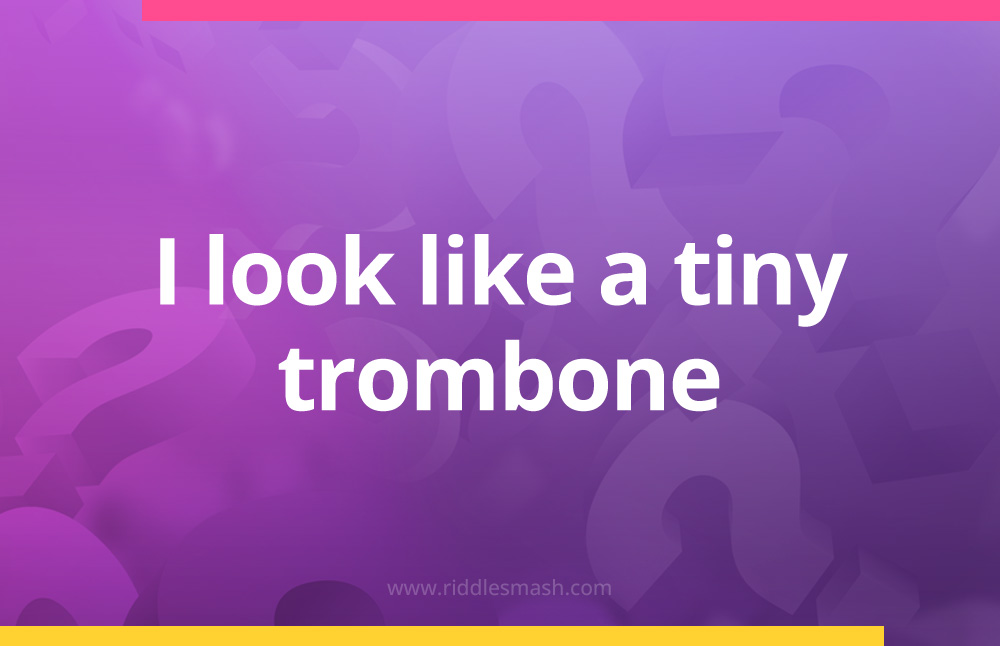 I look like a tiny trombone.