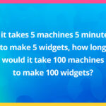 If it takes 5 machines 5 minutes to make 5 widgets, how long would it take 100 machines to make 100 widgets?