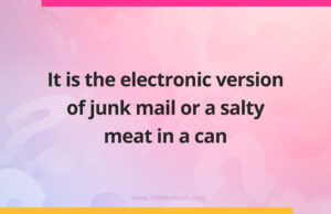 It is the electronic version of junk mail or a salty meat in a can.