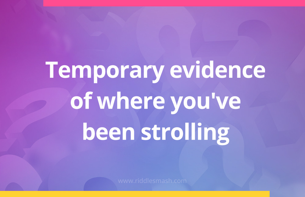 Temporary evidence of where you've been strolling.