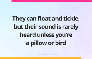 They can float and tickle, but their sound is rarely heard unless you're a pillow or bird.