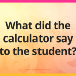 What did the calculator say to the student?