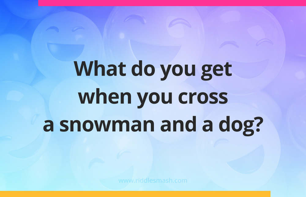 What do you get when you cross a snowman and a dog?