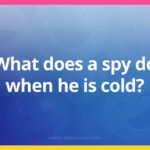 What does a spy do when he is cold?