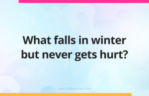 What falls in winter but never gets hurt?