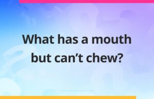 What has a mouth but can't chew?