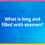 What is long and filled with seamen?