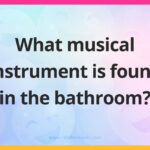 What musical instrument is found in the bathroom?