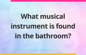 What musical instrument is found in the bathroom?