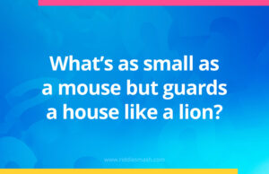 What's as small as a mouse but guards a house like a lion?