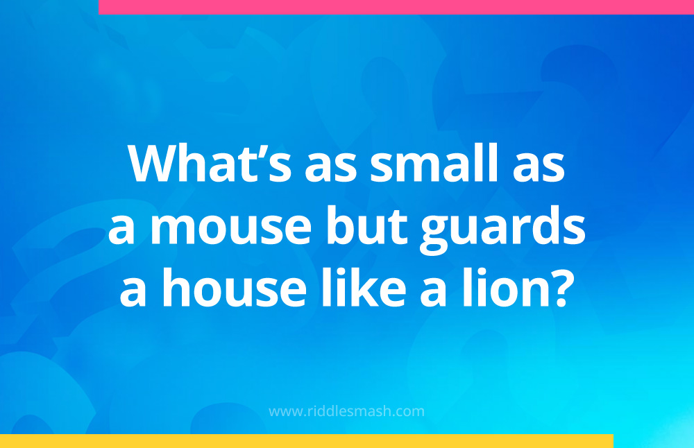 What's as small as a mouse but guards a house like a lion?