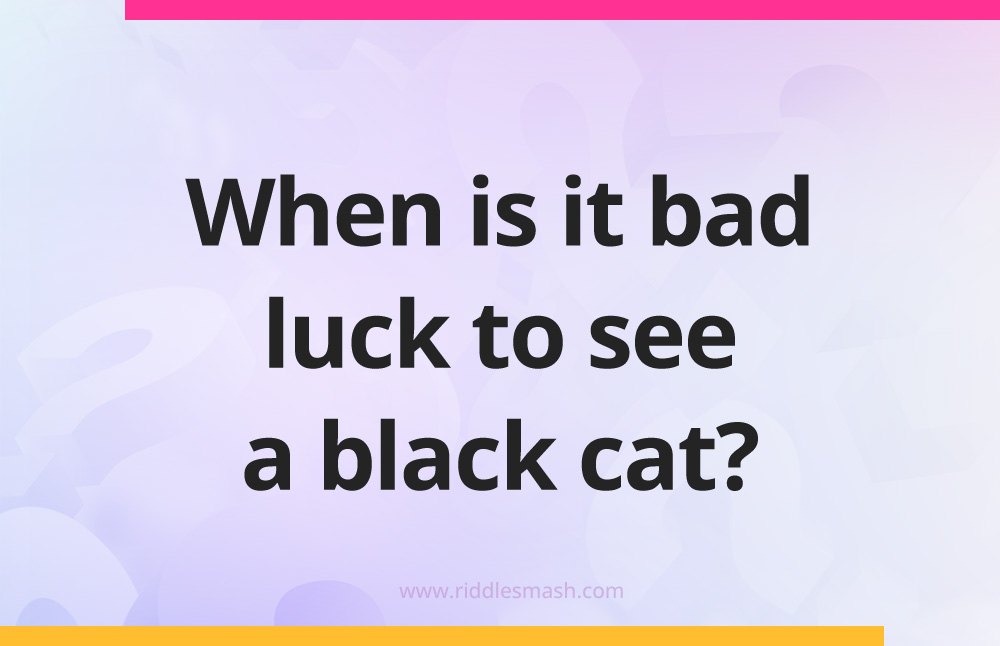 When is it bad luck to see a black cat?